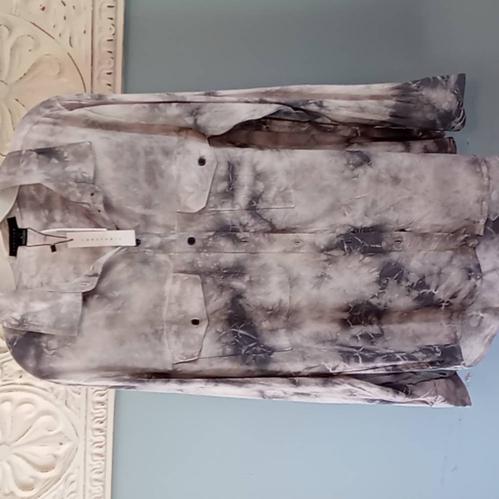 SANCTUARY Tie-Dye Boyfriend Shirt Oversized